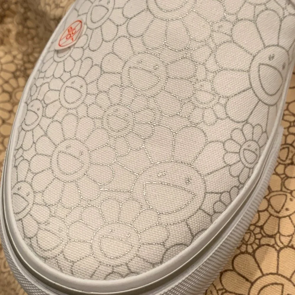 NIB VANS x TAKASHIPOM Classic Slip On LX (Flower) Silver Line Sneaker - Picture 2 of 12